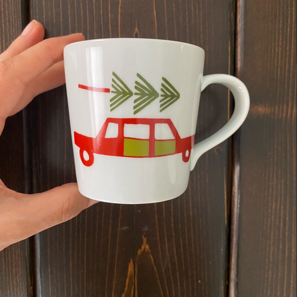 Crate & Barrel Christmas Yule Tree Mug by Julia Rothman